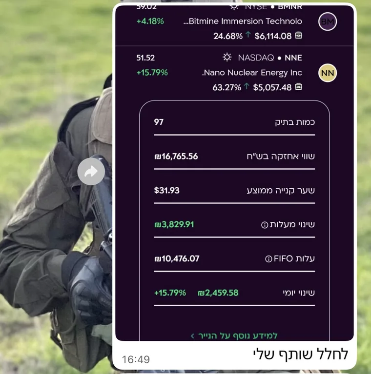 תלמיד משתף את התיק שלו