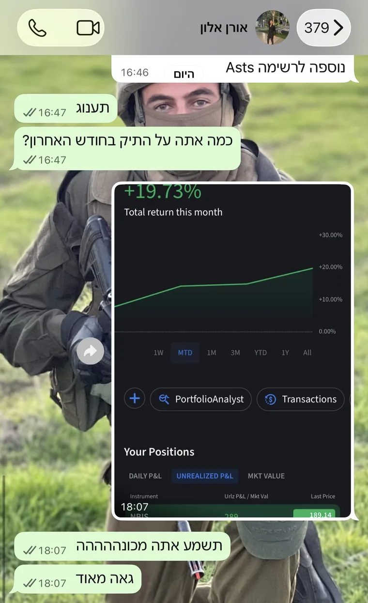 כמה עשה התיק בחודש האחרון