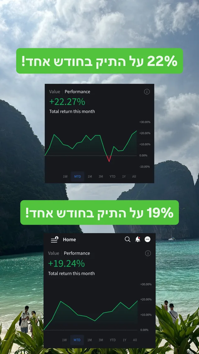 22% על התיק בחודש אחד